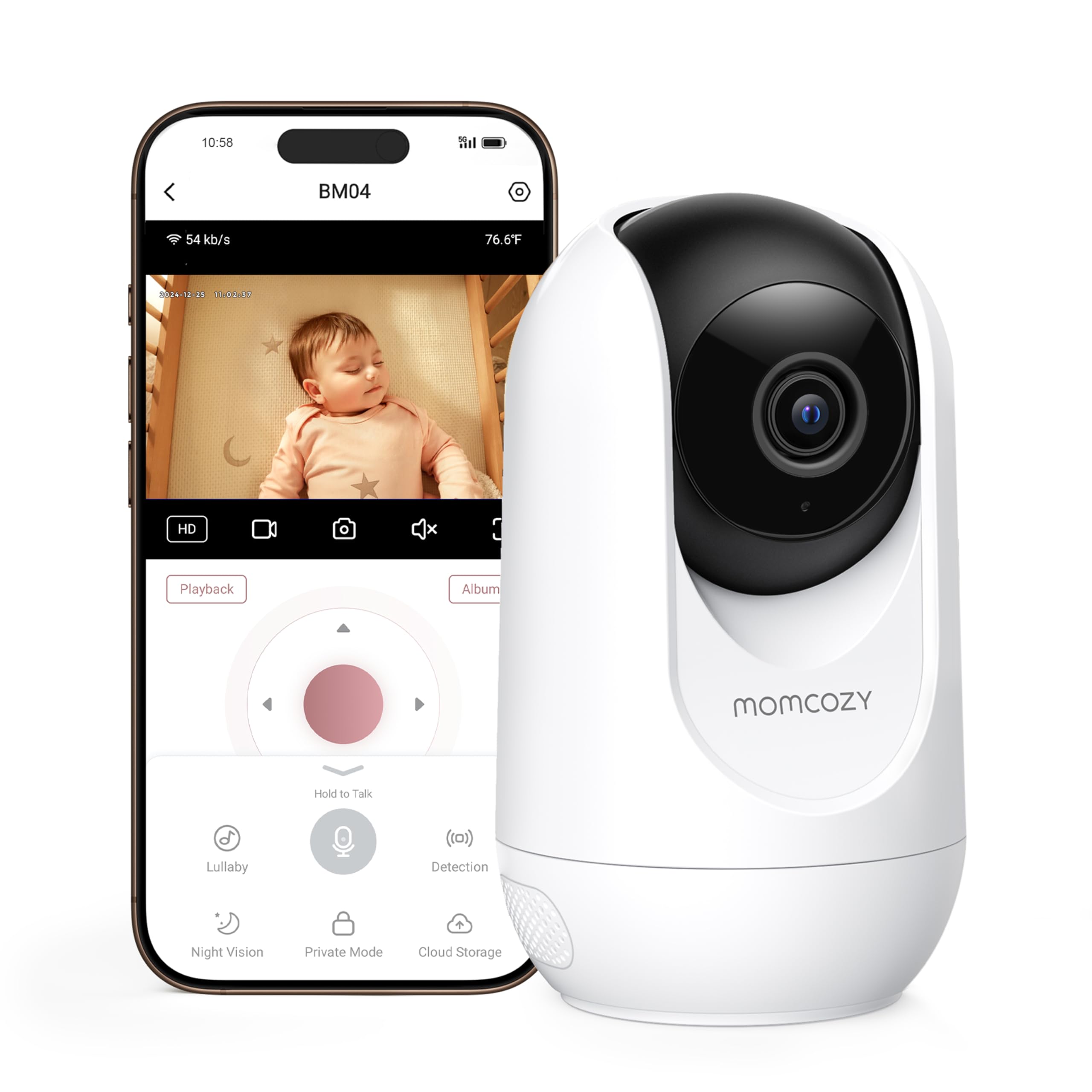 Momcozy Smart WiFi Baby Monitor, APP Control Baby Monitor